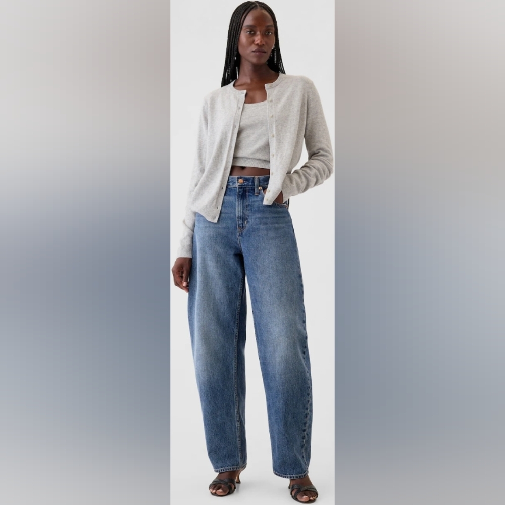 GAP High Rise Barrel Jeans Medium Indigo